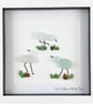 Handmade Sea Glass Coastal Wading Birds Picture - Framed 8x8 Shoreline Seagull &