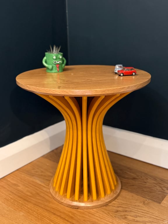 Oak Pedestal Side Table