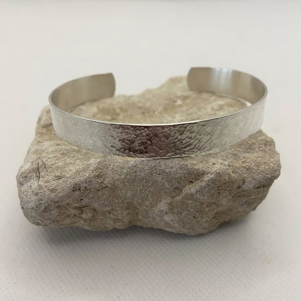 Sterling Silver Open Bangle, Stylish Bangle, Classy Bangle, Textured Bangle