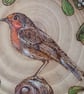 Pyrography Robin & Mistletoe wood slice hanging decoration - Image 3