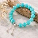 Handmade Genuine Amazonite Adjustable Bracelet 