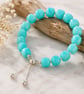 Handmade Genuine Amazonite Adjustable Bracelet 