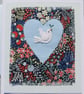 Peace and Joy, hand-stitched embroidery on Christmas card, a card to keep - Image 2