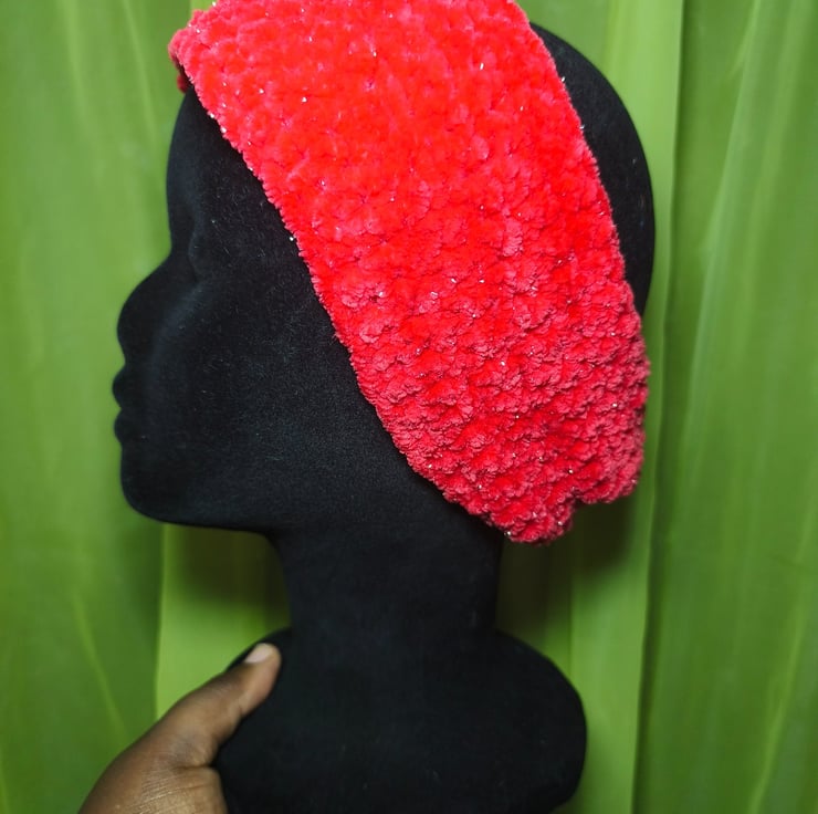 Red Glitter Headband Ear Warmer - Folksy
