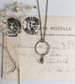 Golden Hoop with Peridot necklace - green gem and brass - August jewellery  - Image 1