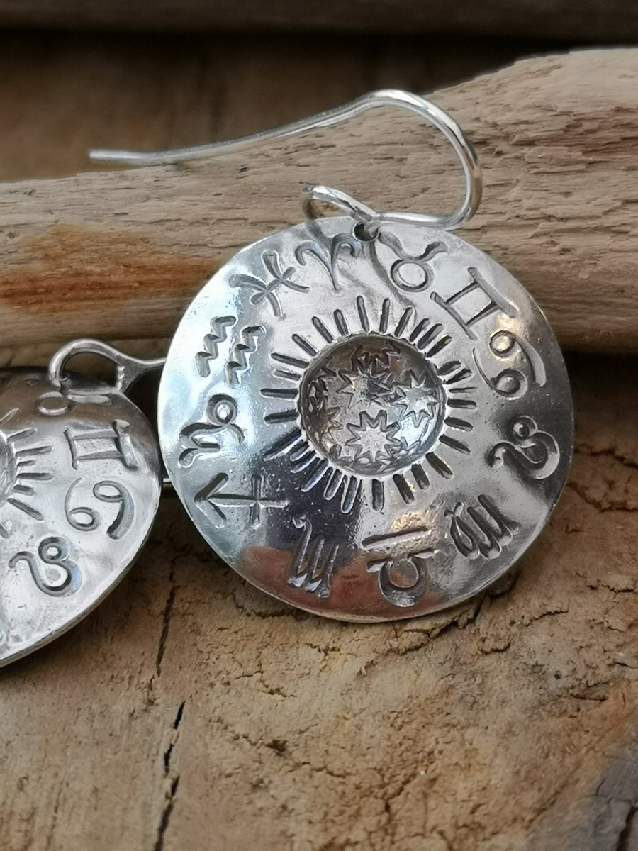 Zodiac Drop Earrings - Sterling Silver 