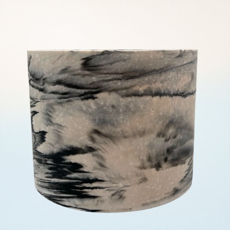 Large Round Black and White Marble Effect 15cm Plant Pot (lpp43)