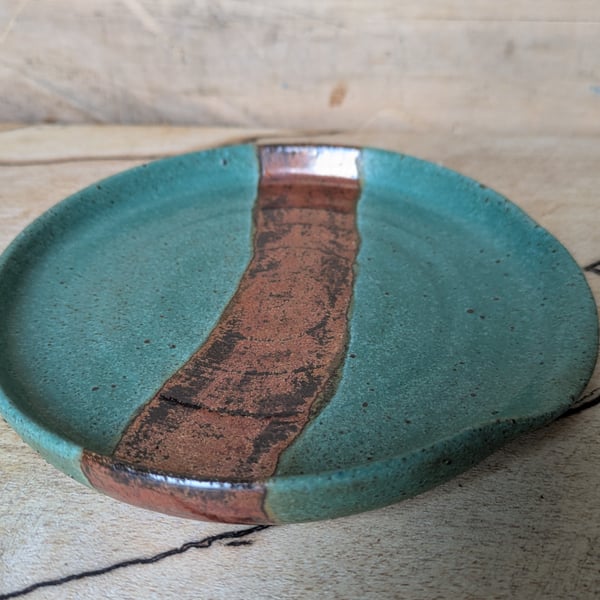 Spoon rest (green & copper)