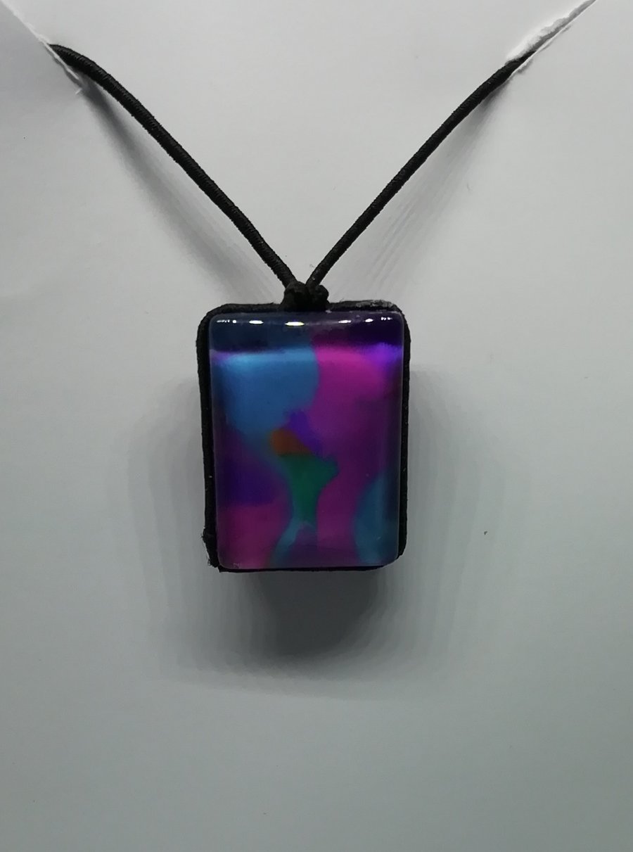 Marble clay glass pendant 