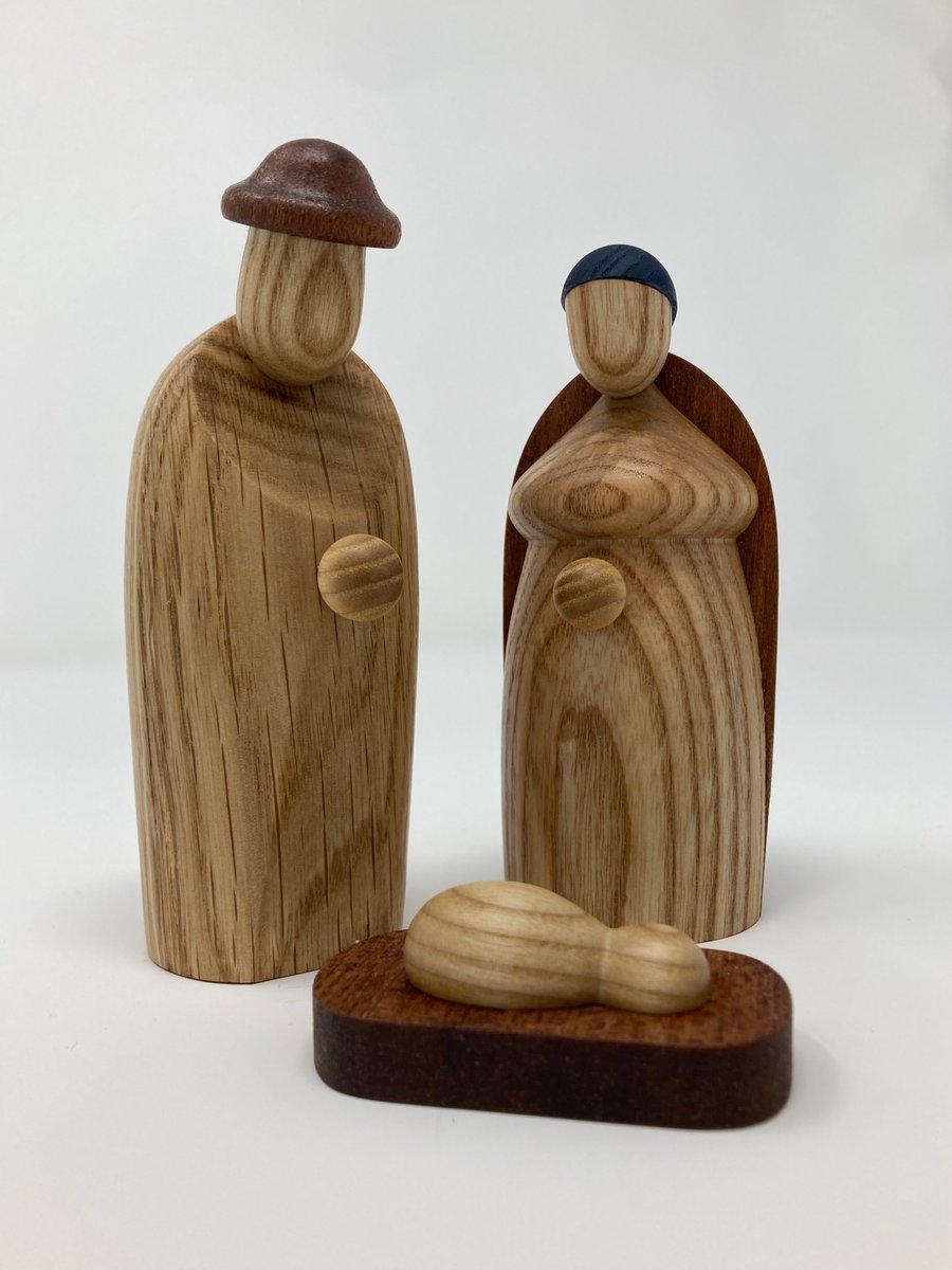 Handmade Wooden Nativity Scene Reclaimed Timber
