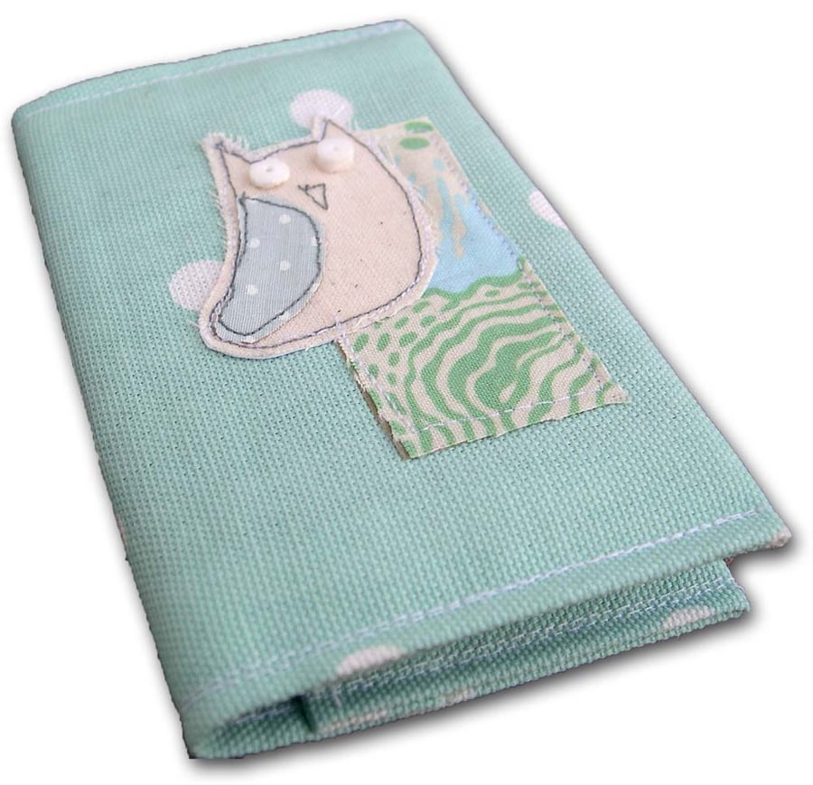 Textile Linear Owl Pocket Diary 2015 in Aqua