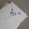 grey bird greetings card 