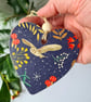Wooden decoupage Christmas woodland owl hanging decoration decor letterbox gift - Image 4