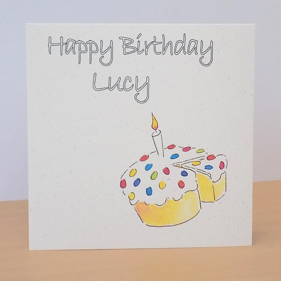 Personalised Eco Friendly Birthday Cake Card