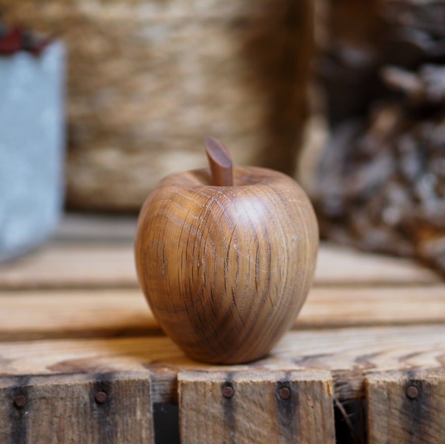Wooden Apple keepsake. Cremation urn. Miniature urn.