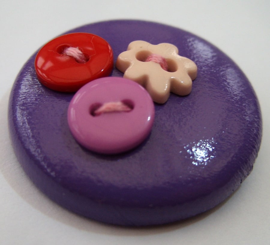 PVC Button Badge in Purple