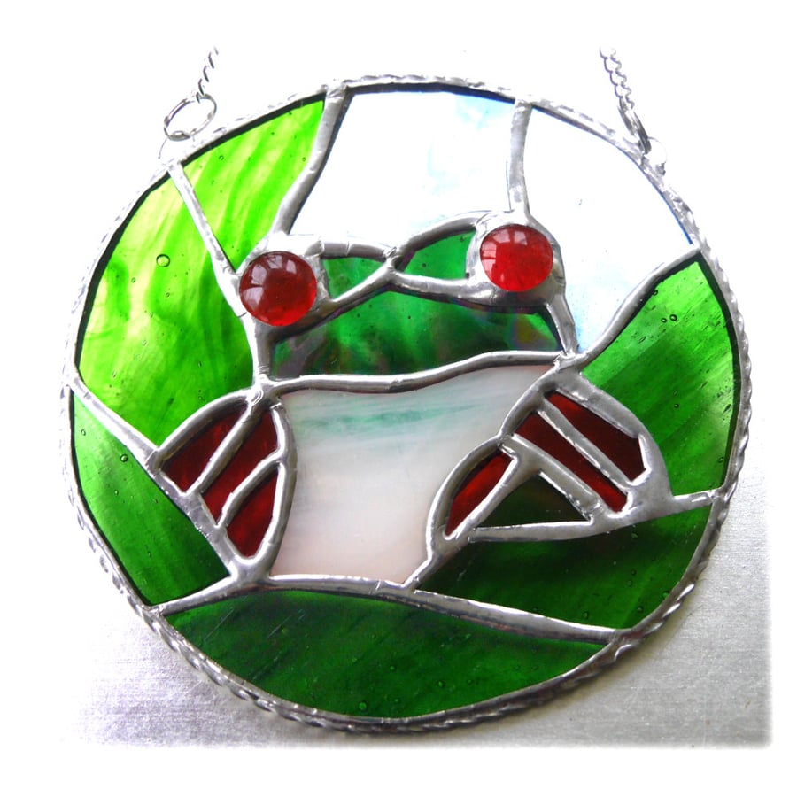 Tree Frog Suncatcher Stained Glass Ring Handmade