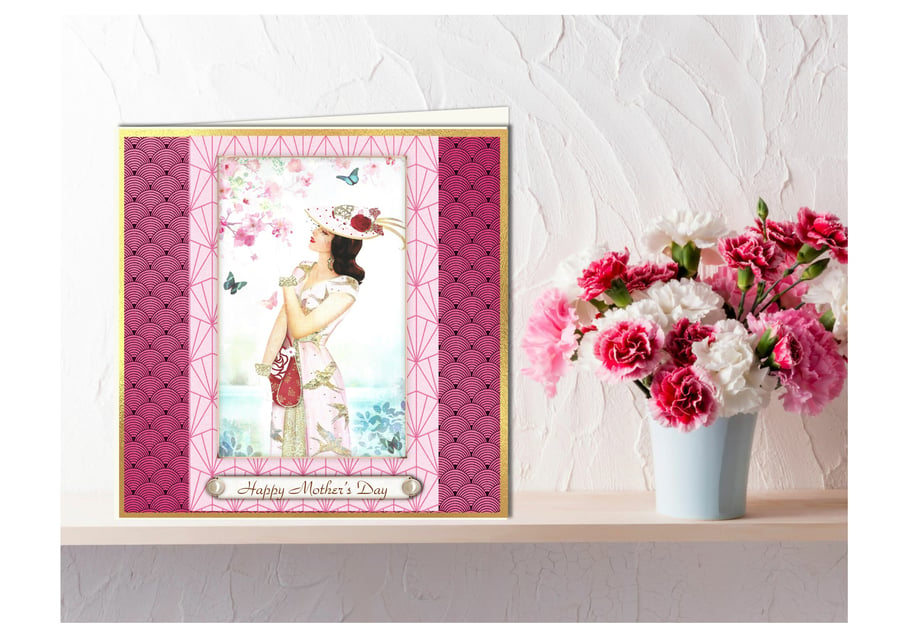 Art Deco Elegant Lady Card for Mother's day