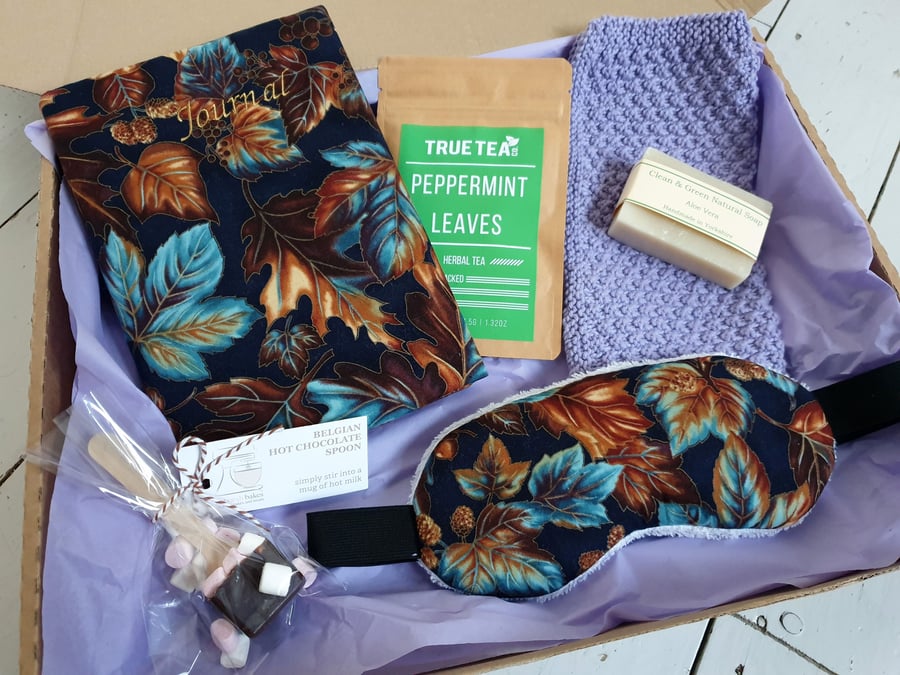 Journal, Lavender Eye Mask, Gift Self Care, Recovery, Hug Through the Post Kit