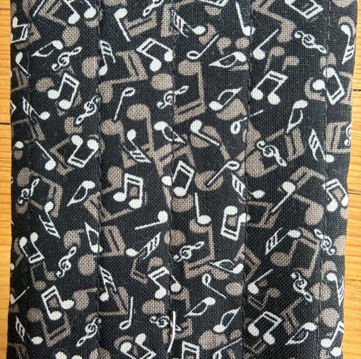 Music Notes Quilted Fabric Glasses Case - Folksy