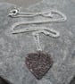  Copper Heart Pendant With Sterling Silver Chain Vintage - Image 1