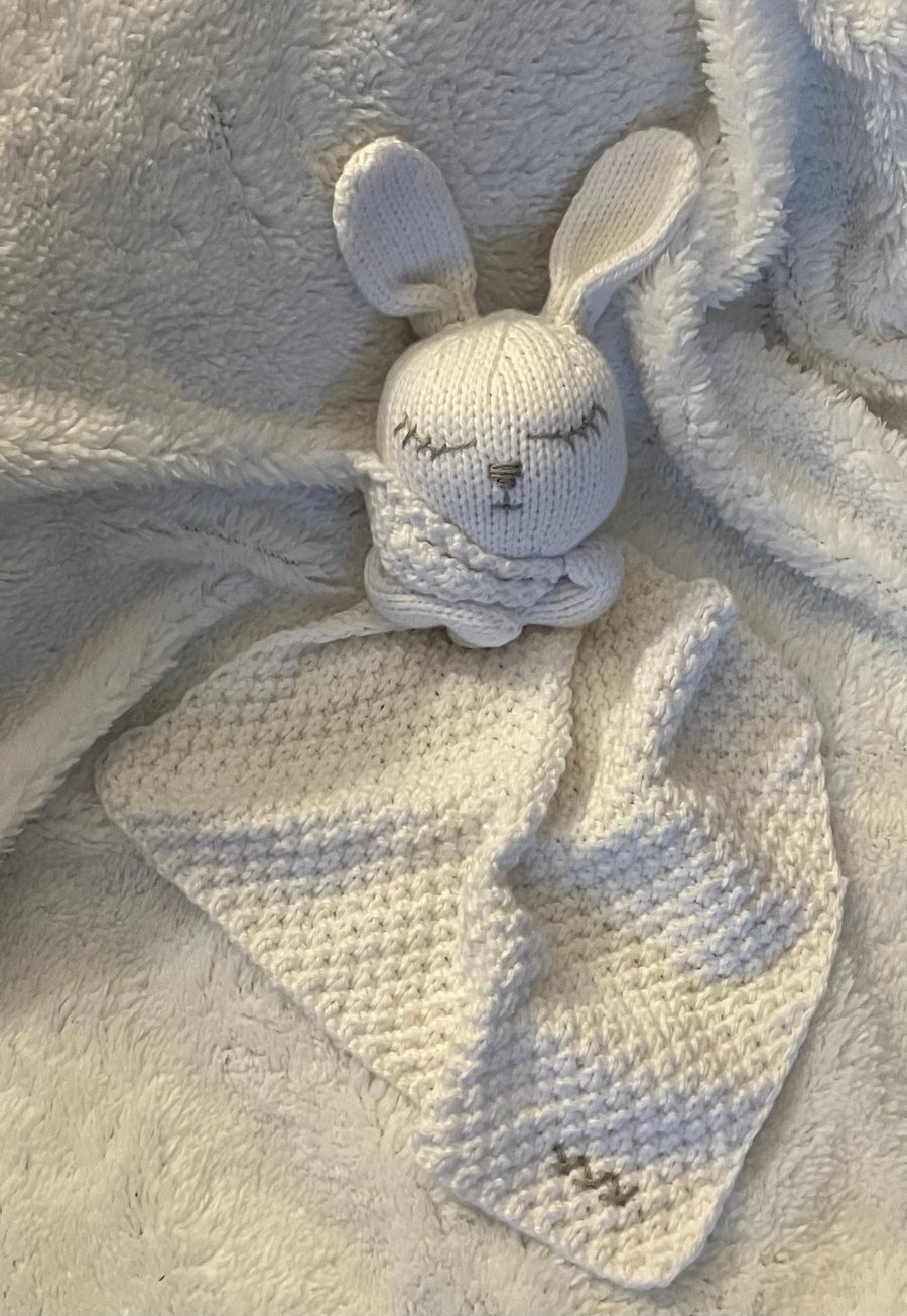 Hand Knitted ‘Snuggle Bunny’ Baby & Toddler Comforter