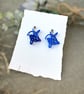 Mirror Blue Iconic Squiggle Earrings - small