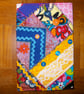 A5 Book Cover In Crazy Patchwork with Lined Hardback Notebook - Image 1