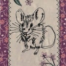 burgundy mouse with floral edge card