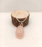 Rose Quartz Necklace - Wire Wrapped Rose Quartz - Rose-Pink Necklace   - Image 2