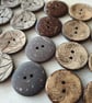 1" 25mm 40L REAL COCONUT 2 Laser Designs x 5 Buttons