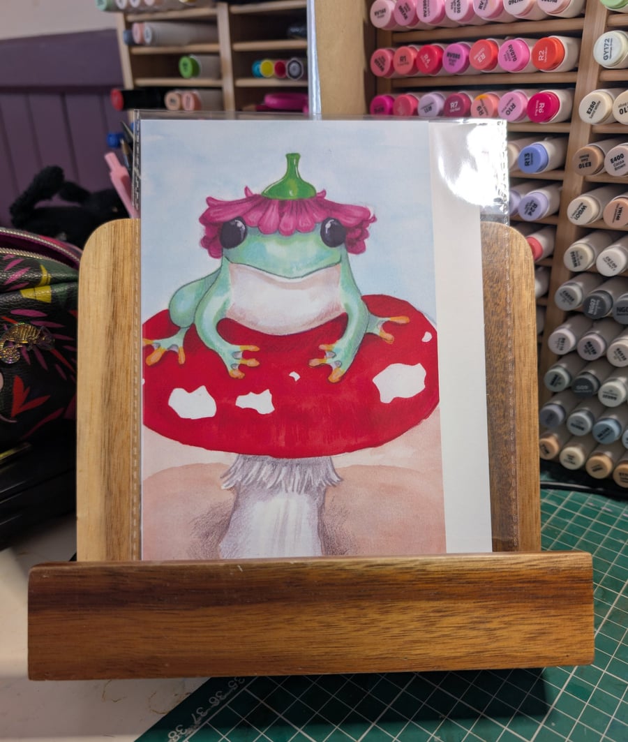 21x13cm print happy hat frog