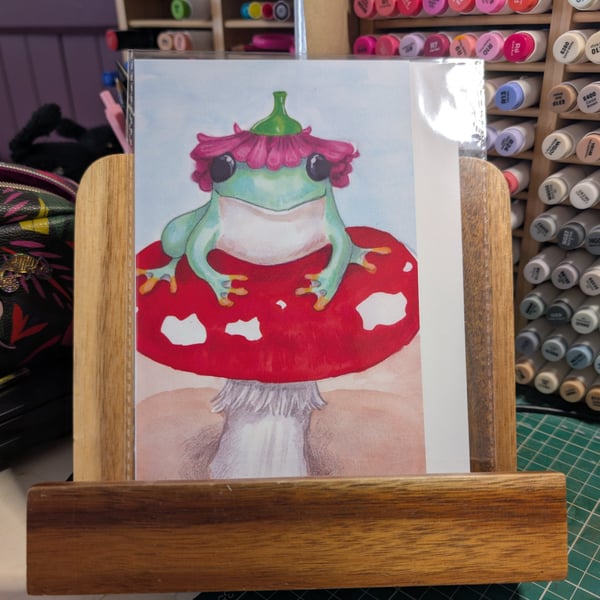 21x13cm print happy hat frog
