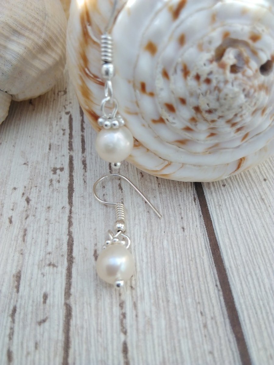 Small Pearl Drop Earrings Petite jewellery