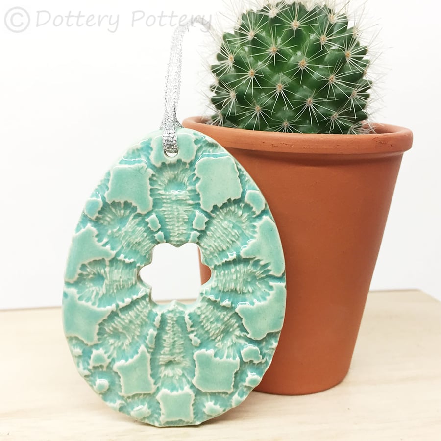 Pottery Easter Egg decoration Ceramic Easter Egg folk art bright pattern 