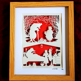 Little Red - Framed handmade art