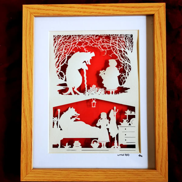 Little Red - Framed handmade art