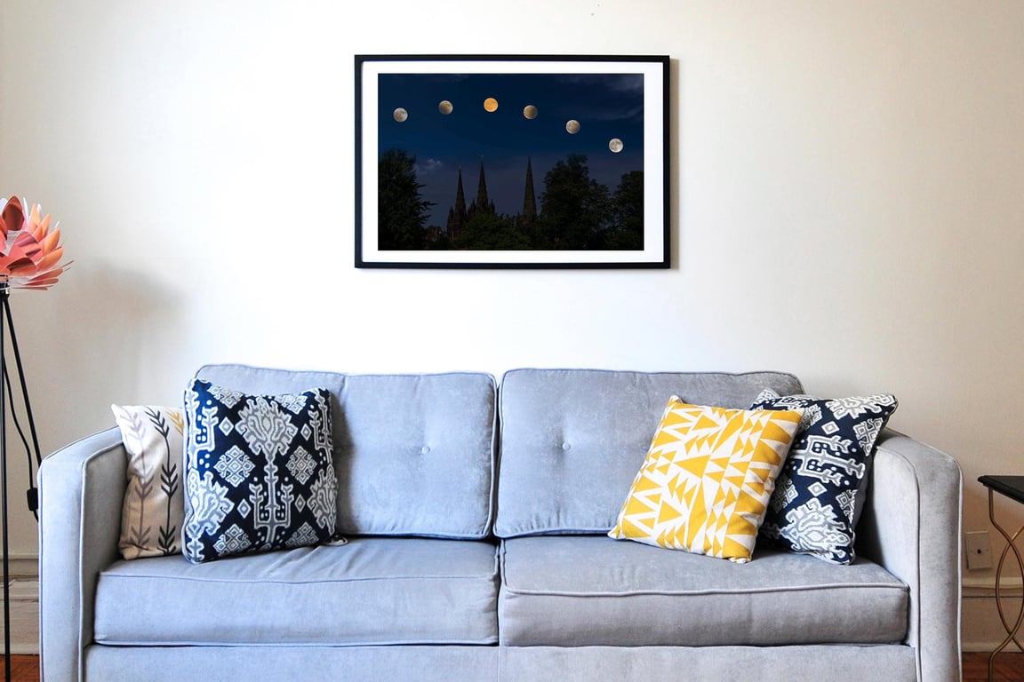 Lichfield cathedral lunar eclipse 2025 Blood Moon print