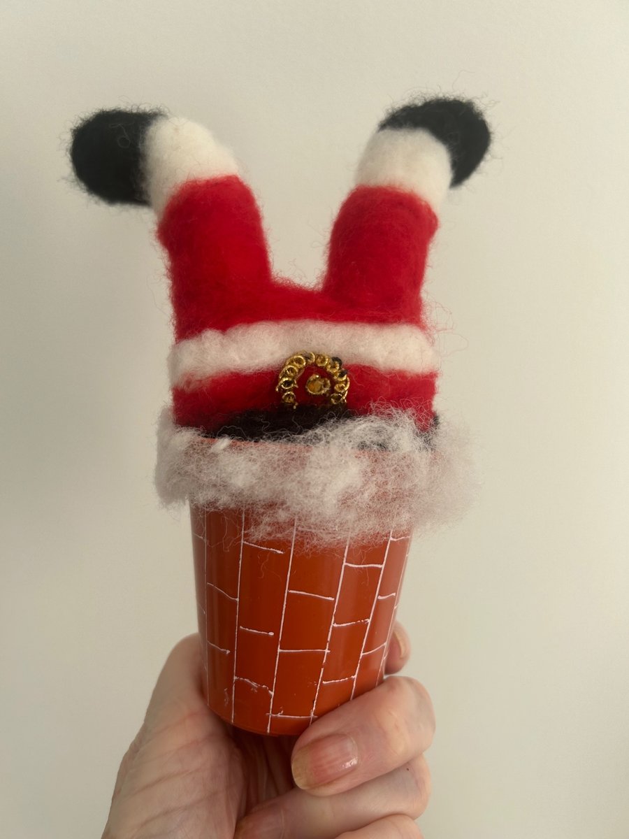Santa going down the chimney 
