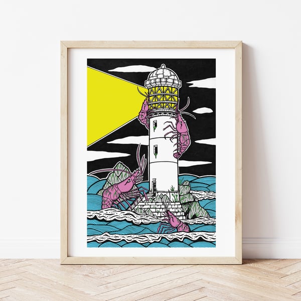 Attack of the Prawns - Giclee Fine Art Print (Unframed)