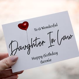 Daughter In Law Birthday Card, Card for Birthday, Greetings Card, Daughter