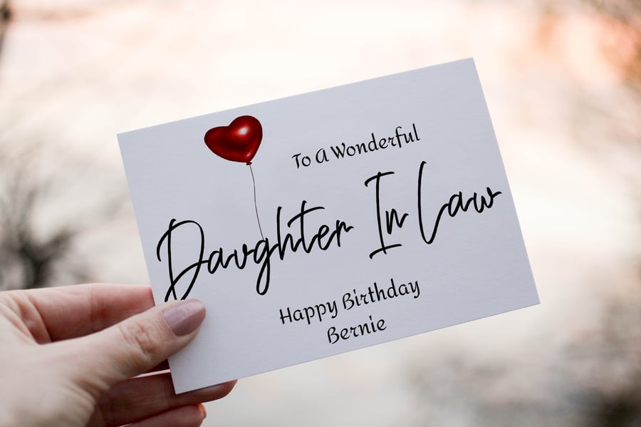 Daughter In Law Birthday Card, Card for Birthday, Greetings Card, Daughter