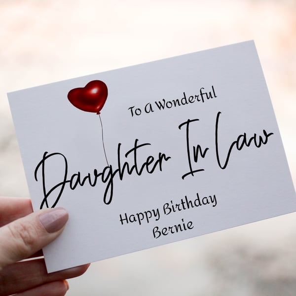 Daughter In Law Birthday Card, Card for Birthday, Greetings Card, Daughter