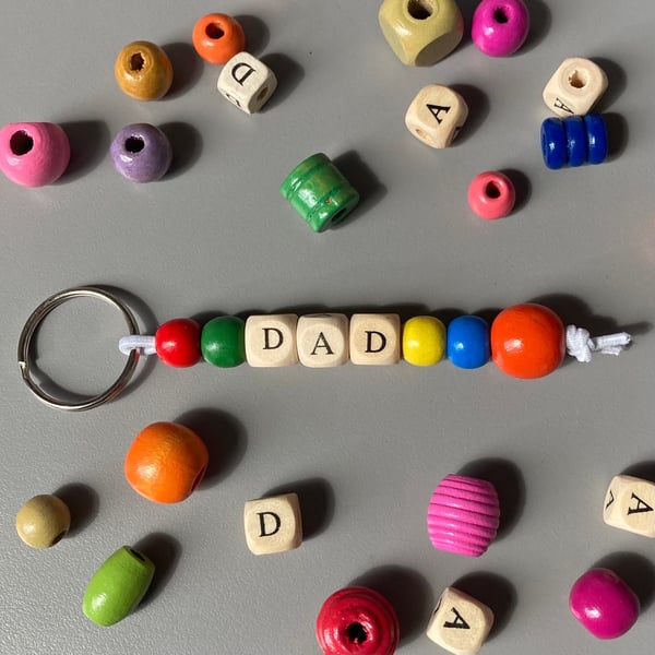 Dad or Daddy Keyring Making Kit - Fathers Day Craft Kit