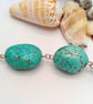 Bracelet with Turquoise Nugget Beads and Chain, Summer Bracelet, Gift for Her - Image 2