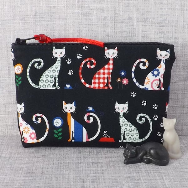 Coin purse, make up bag, cats