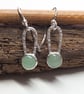 Minty Green Aventurine Dangle Silver Earrings for everyday wear. - Image 2