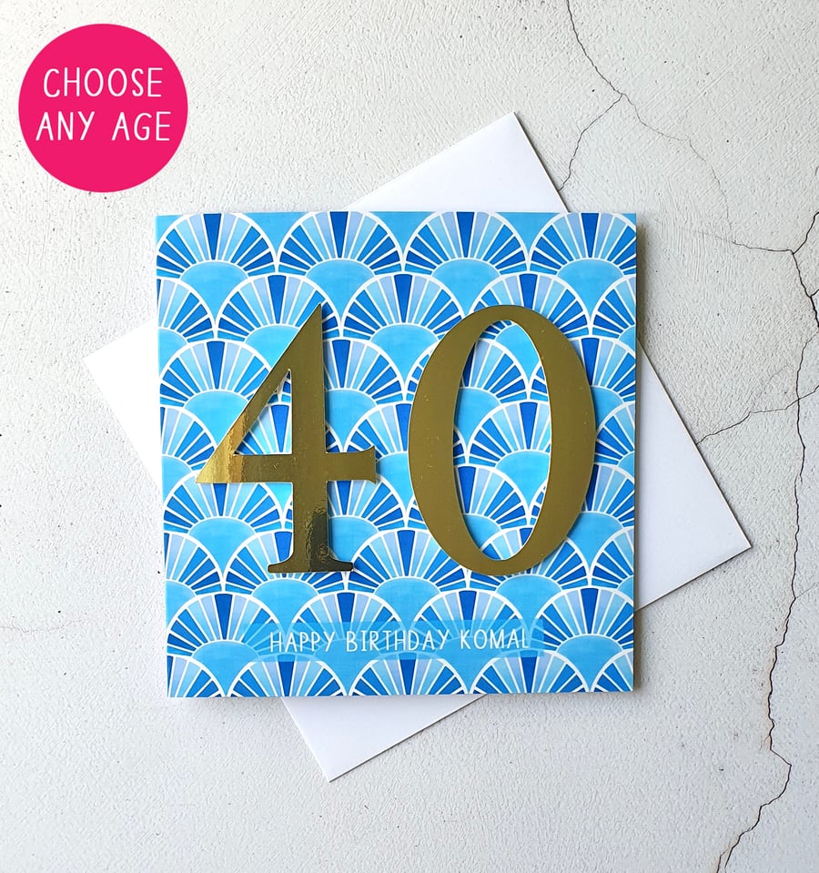 Personalised Age Card, Card for Her, Card for Him