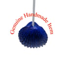 OOAK Nautical-themed light pull handle beach sea shell painted a rich deep blue.