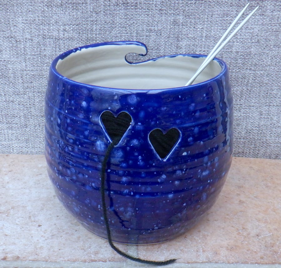 Yarn bowl knitting or crochet wool hand thrown ceramic pottery 